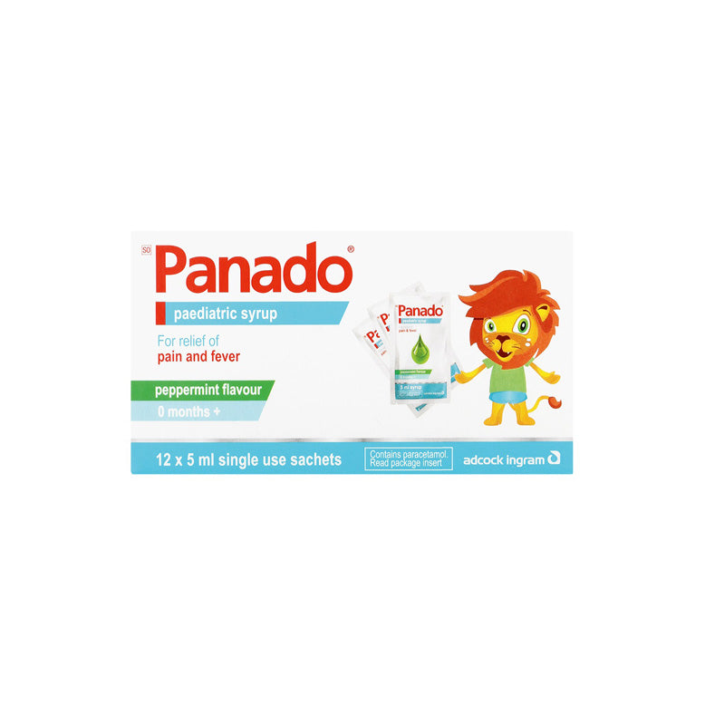 Panado Peppermint Flavoured Paediatric Syrup Sachets, 12 x 5ml