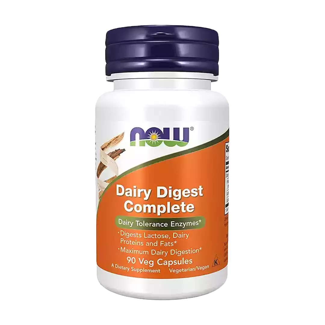 NOW Foods Dairy Digest Complete Veg Capsules, 90's