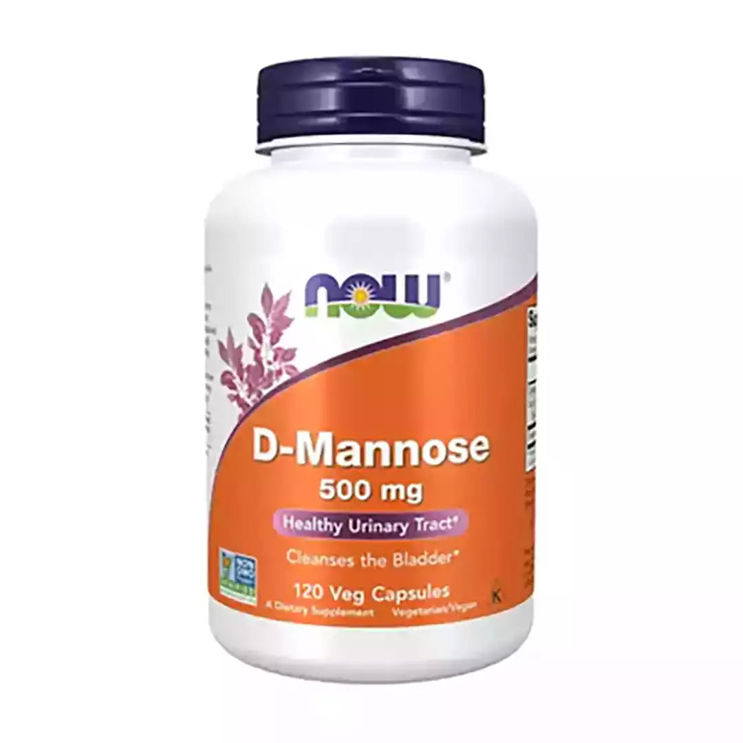 NOW Foods D-Mannose 500 mg Veg Capsules, 120's