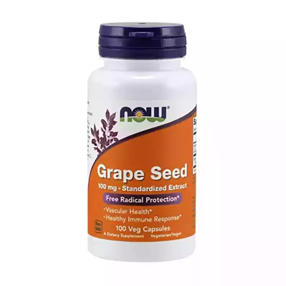 NOW Foods Grape Seed 100mg Veg Capsules, 100's