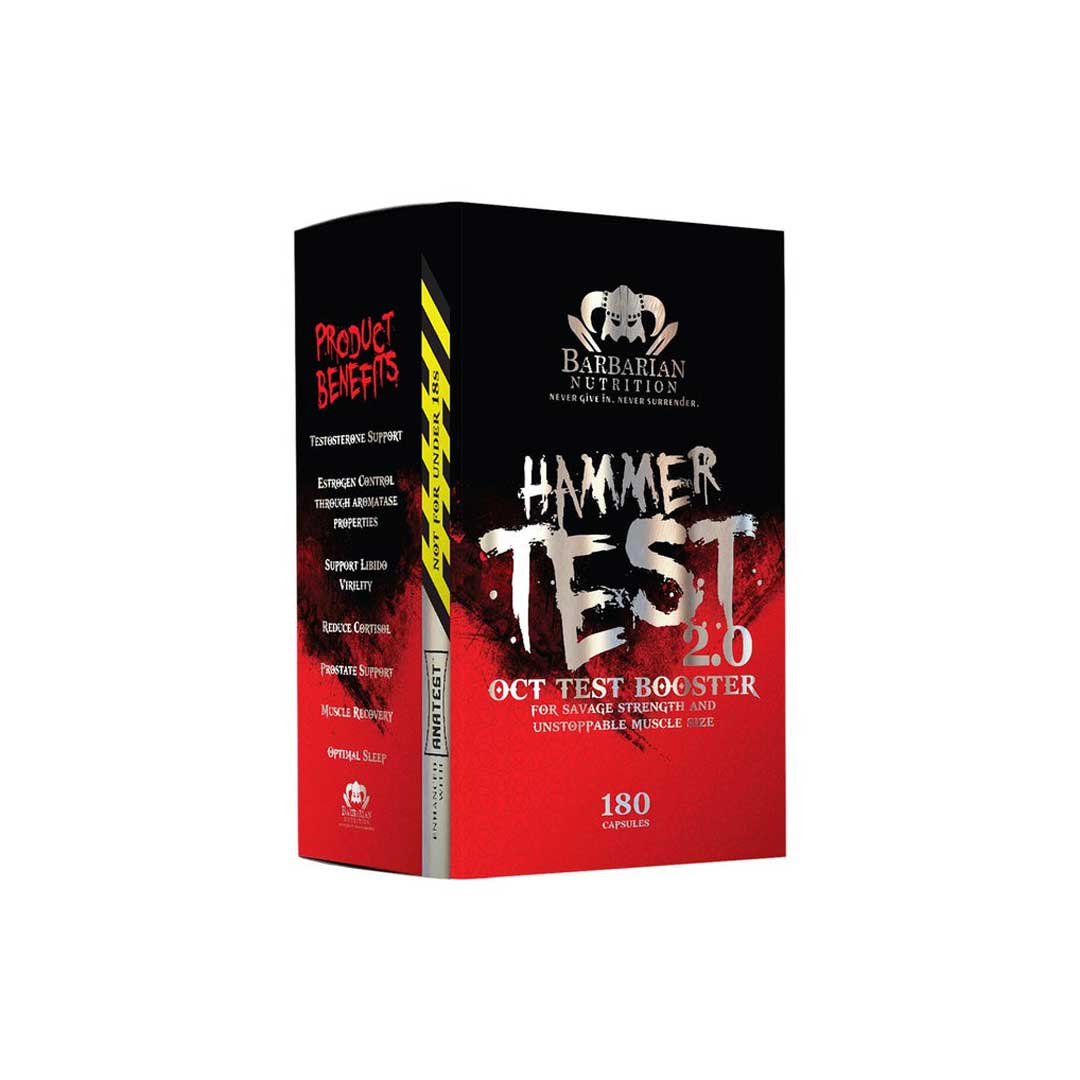 Barbarian Nutrition Hammer Test 2.0 Capsules, 180's