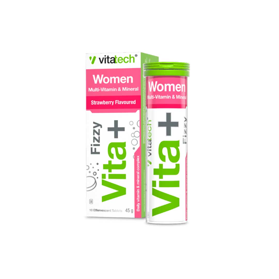 Vitatech Vita+ Women Multi Vitamin & Mineral Strawberry Effervescent, 10's