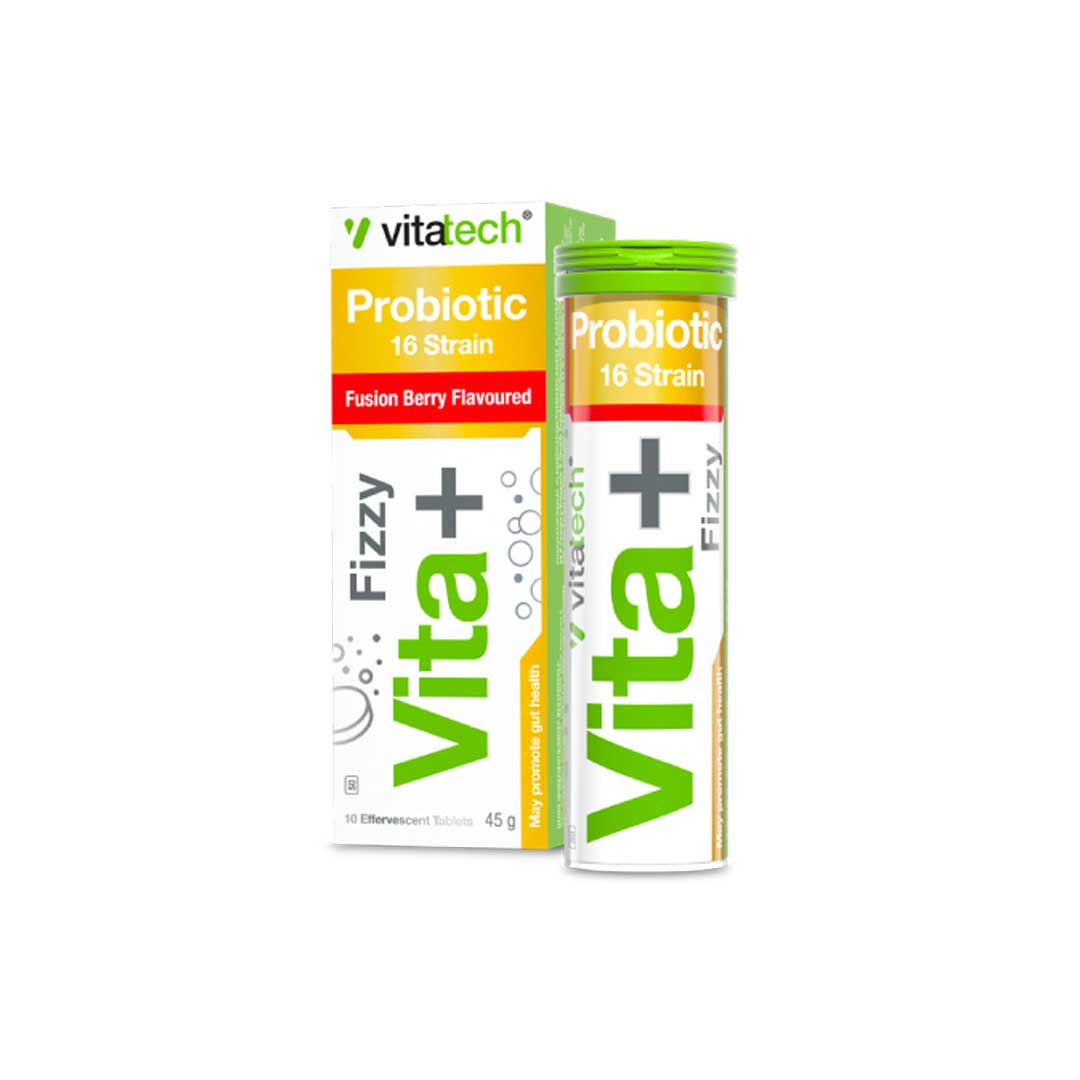 Vitatech Vita+ Probiotic 16 Strain Fusion Berry Effervescent, 10's