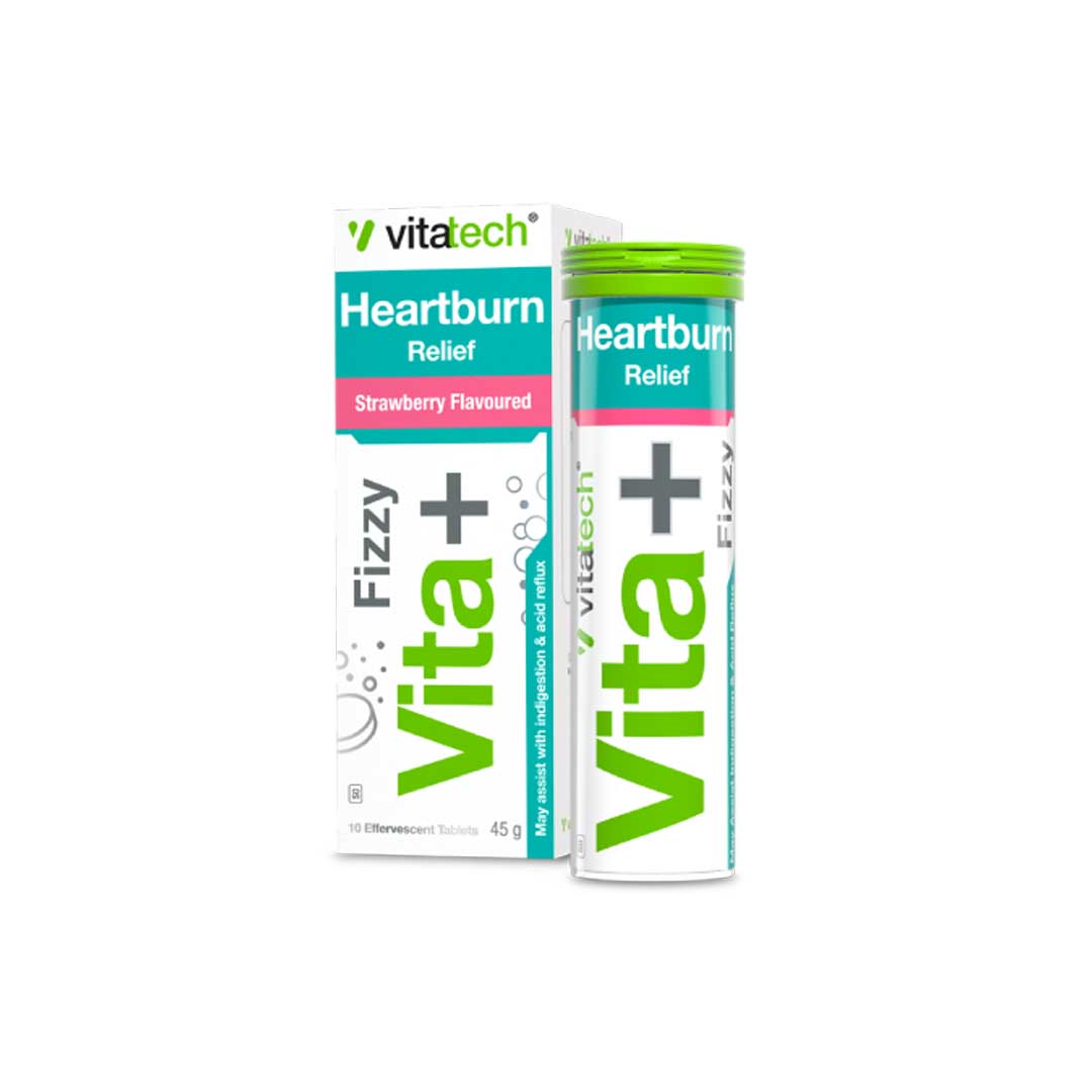 Vitatech Vita+ Heartburn Relief Strawberry Effervescent, 10's