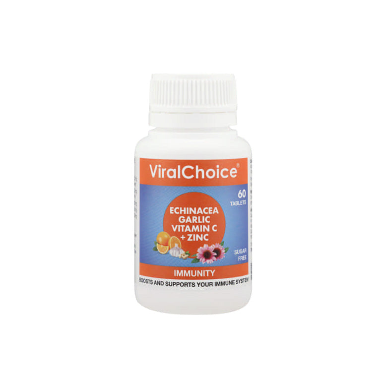 ViralChoice Echinacea, Garlic, Vitamin C + Zinc Tablets, 60’s
