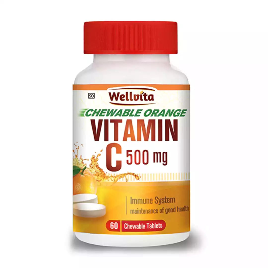Wellvita Vitamin C 500mg Chewable Tablets, 60's