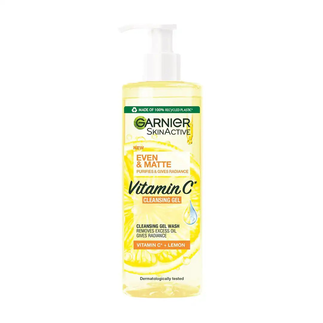 Garnier Skin Even & Matte Vit C Cleaning Gel Wash, 400ml