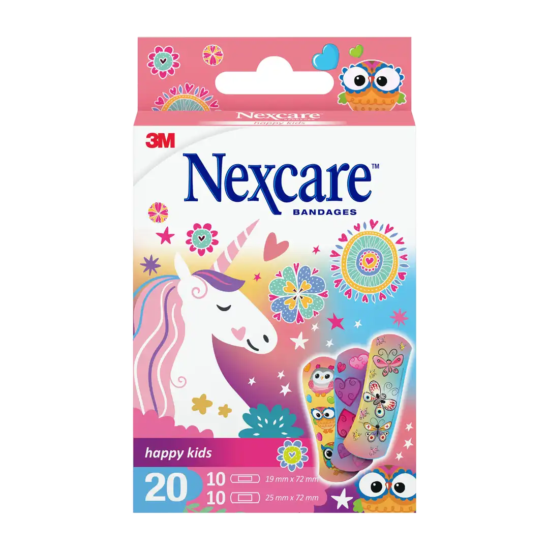 Nexcare 3M Happy Kids Unicorns, 20's