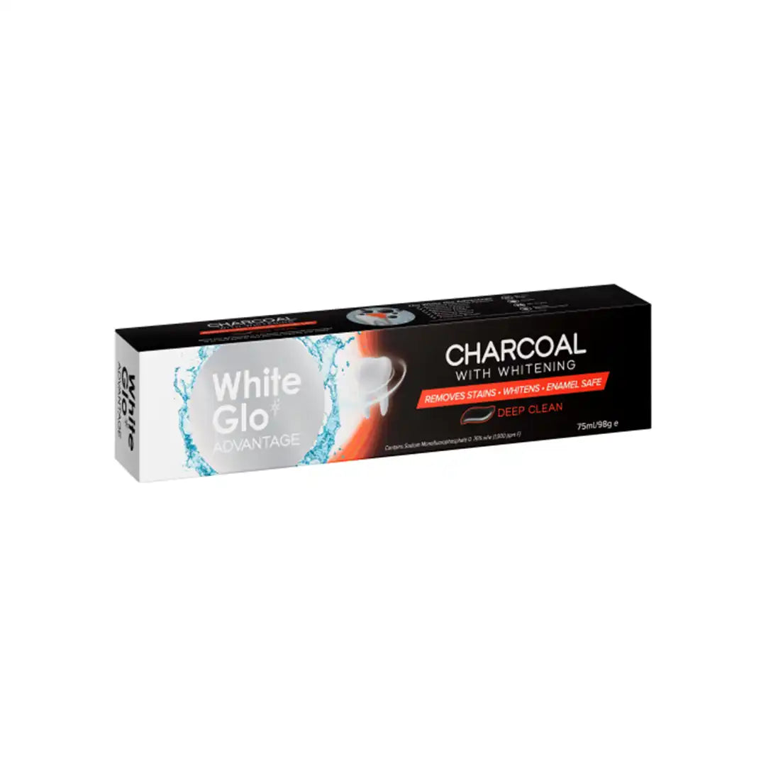 White Glo Advantage Toothpaste Charcoal Deep Clean, 75ml