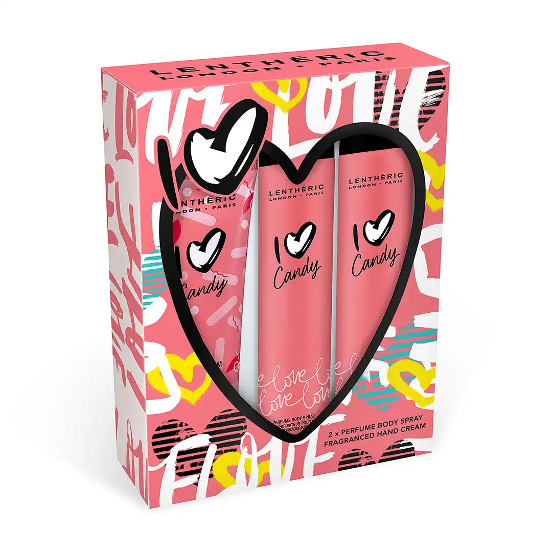 Yardley Lentheric I Love Candy Perfume Body Spray 2 x 90ml & 75ml Hand Cream