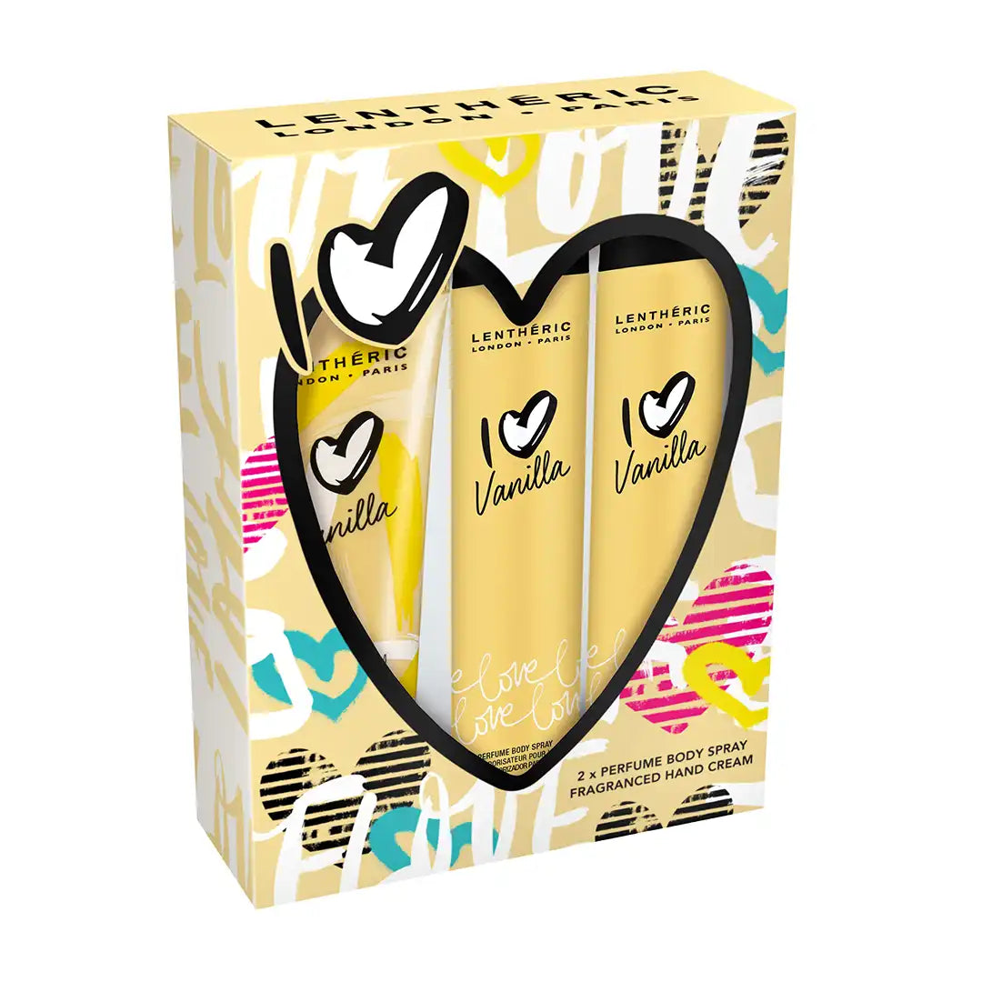 Yardley Lentheric I Love Vanilla Perfume Body Spray 2 x 90ml & 75ml Hand Cream