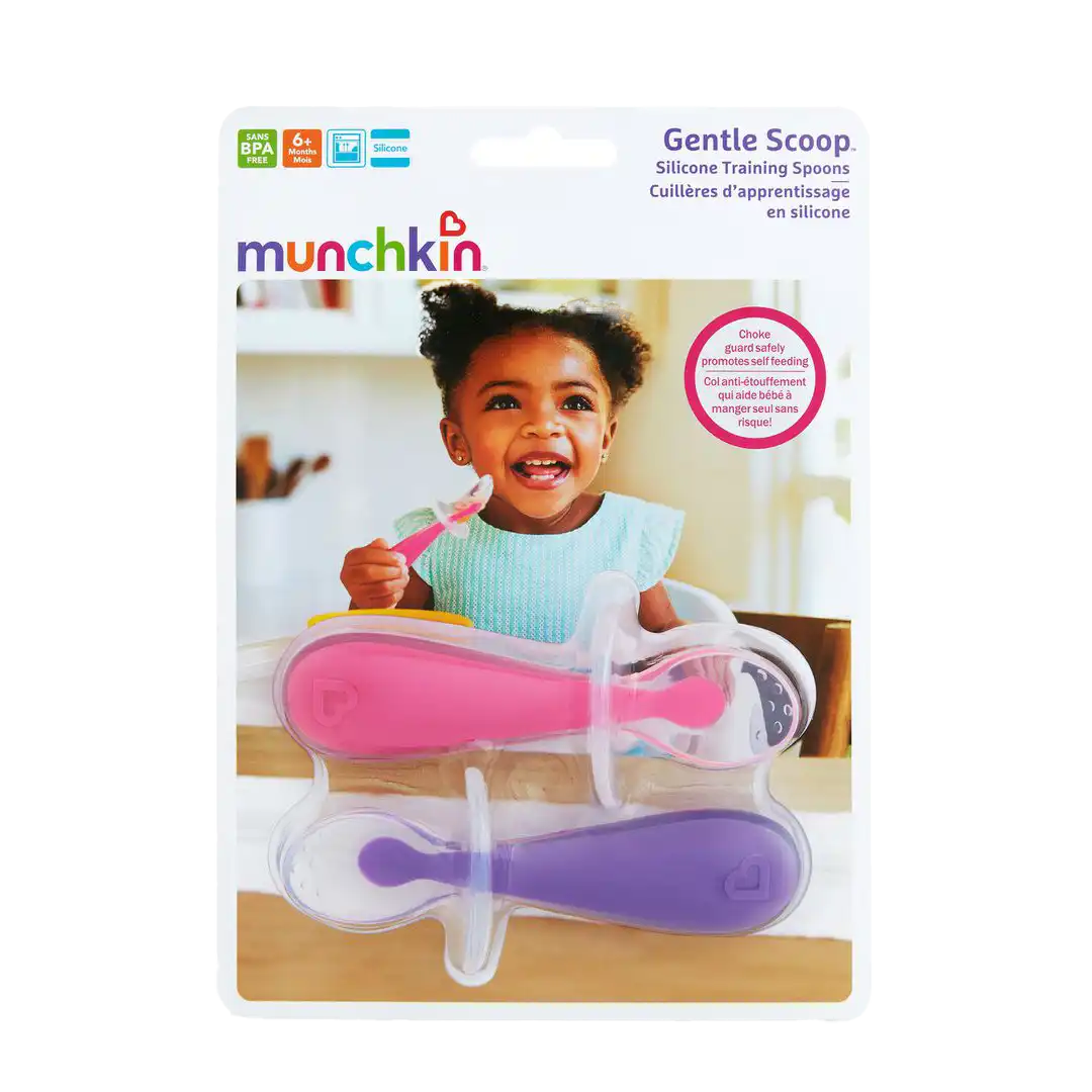 Munchkin Gentle Scoop Silicone Training Spoons 2 Pack, Assorted