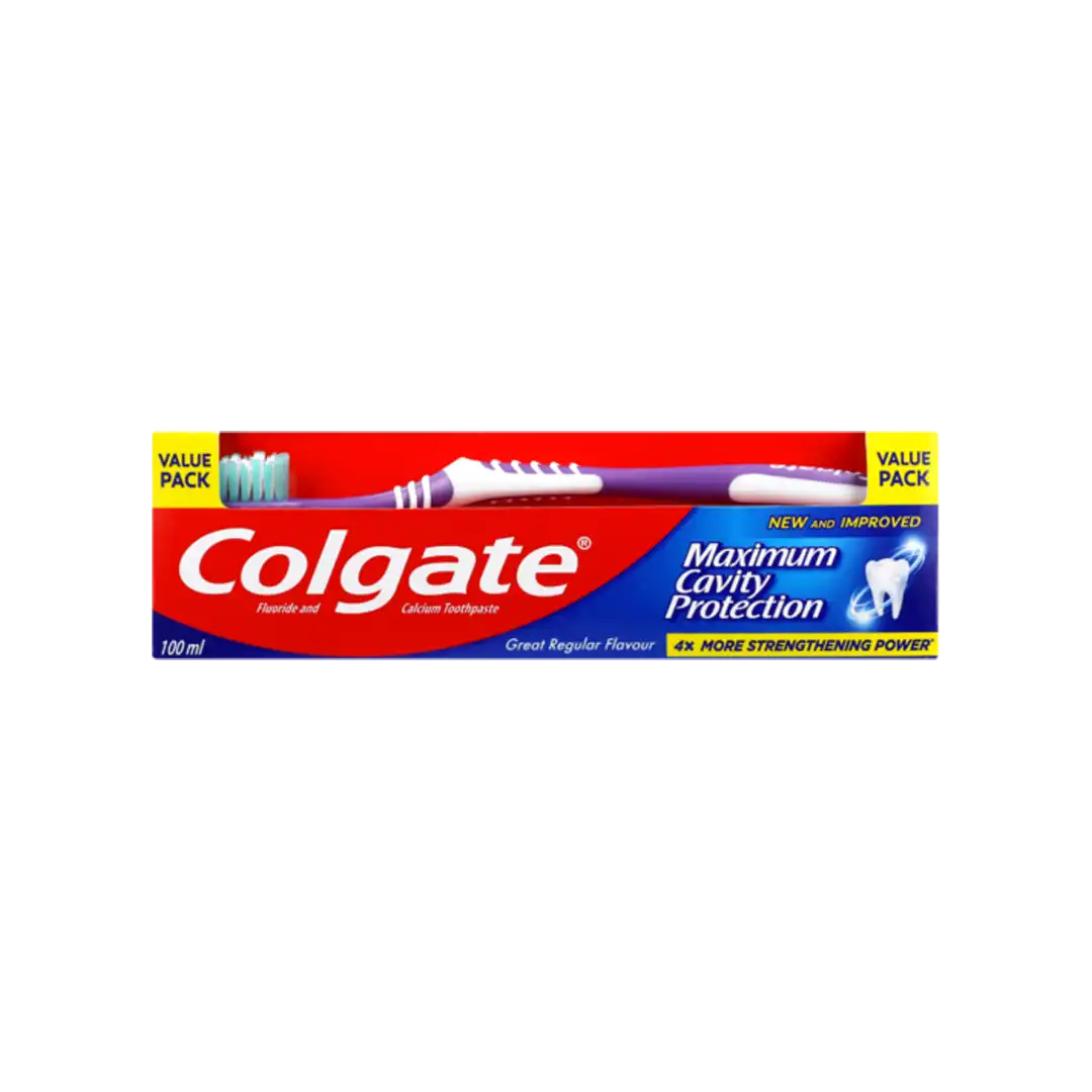Colgate Maximum Cavity Protection Toothbrush & Toothpaste, 100ml Value Pack