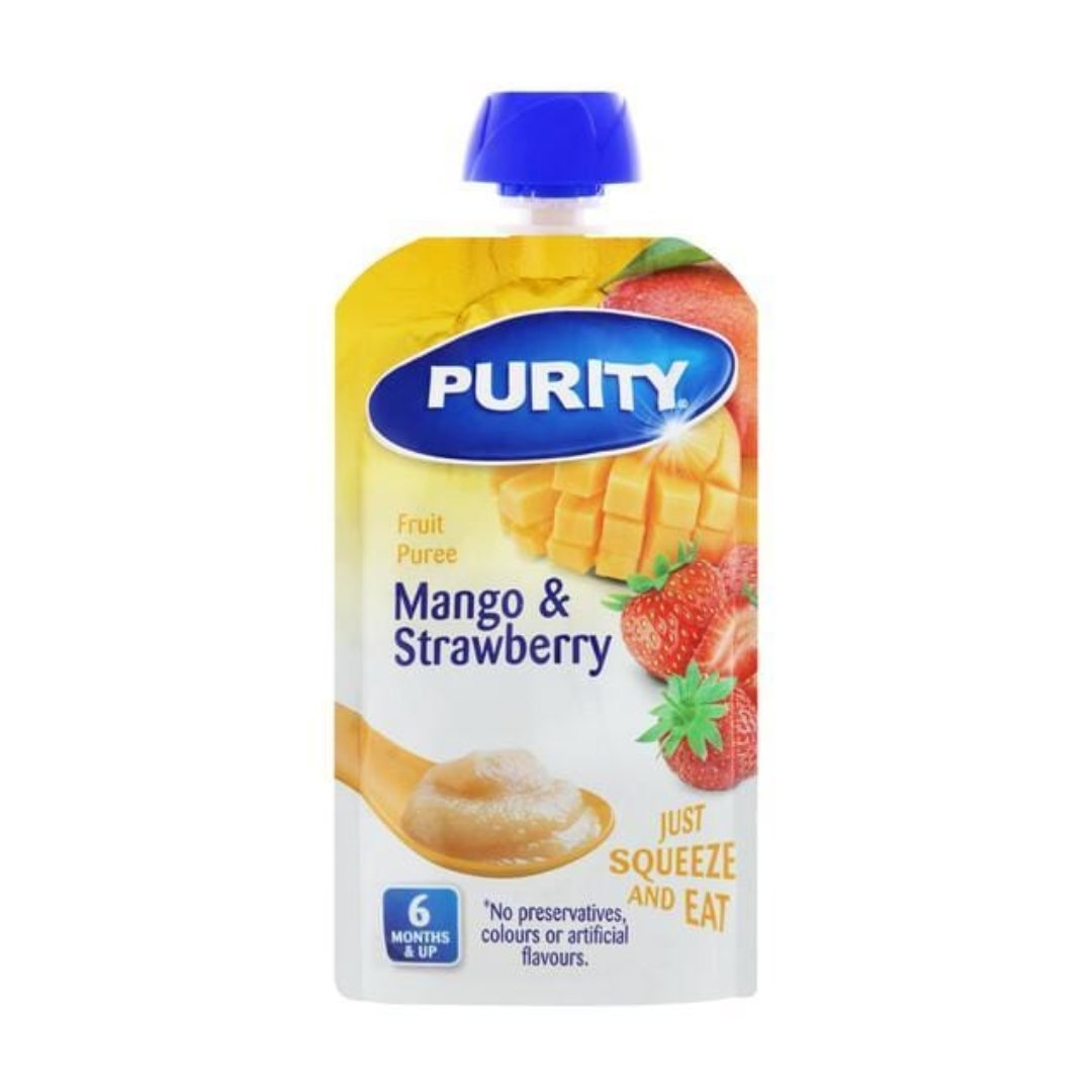 Purity Baby Purity Fruit Puree Mango Strawberry, 110ml 6009516204401 6009516204401