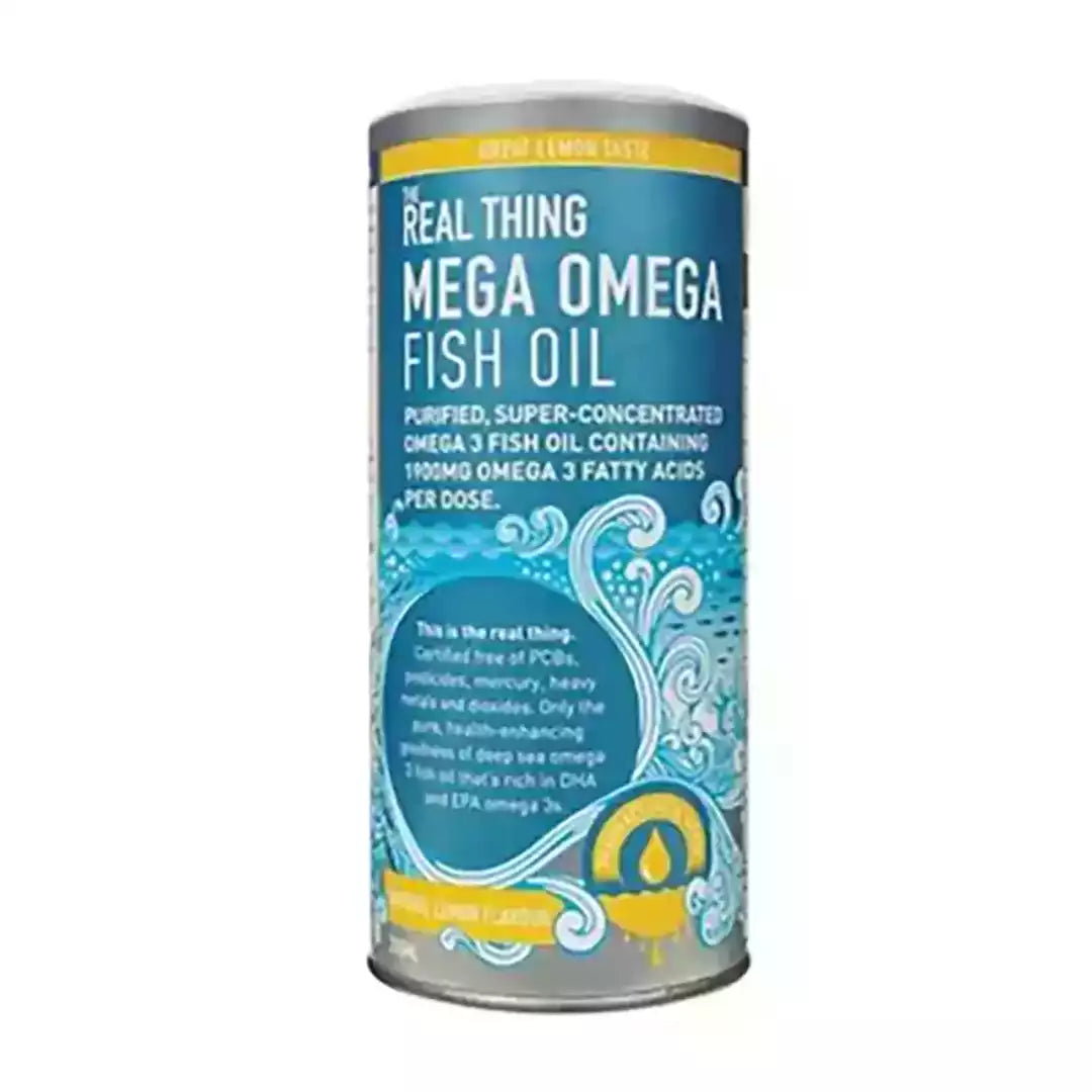 The Real Thing Mega Omega Fish Oil Liquid Lemon, 200ml