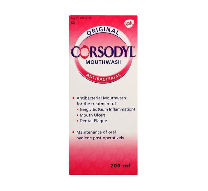 Corsydol Toiletries Corsodyl Mouthwash Original, 200ml 6001076505004 731005007