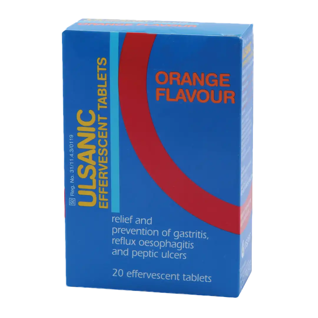 Ulsanic Effervescent Tablets 20's, Orange Flavour