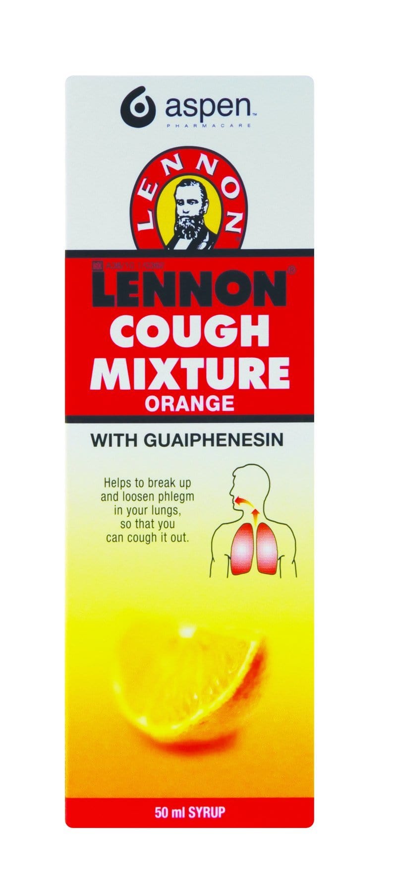 Lennons Health Lennon Cough Mixture Orange, 50ml 6001390114098 94977