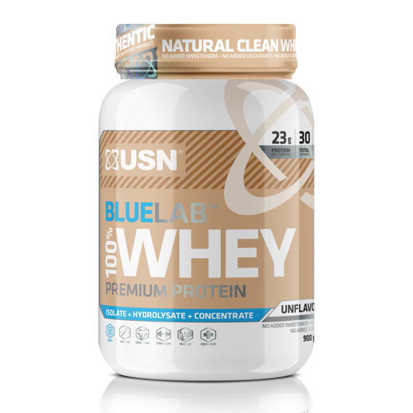 USN BlueLab 100% Whey Premium Protein Unflavoured, 900g