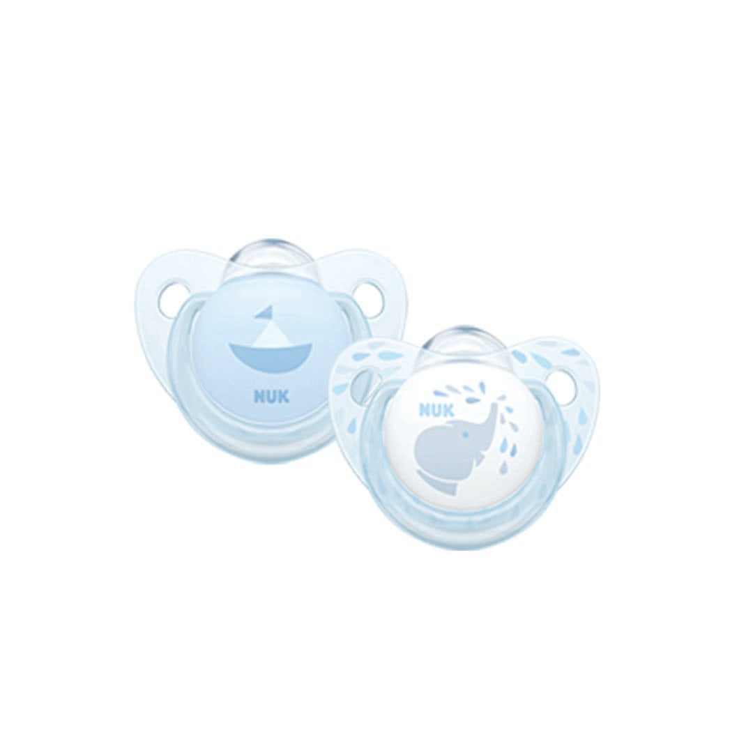 Nuk Trendline Blue Silicone Soother 0-6 Months, 2's